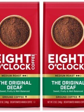 2-EIGHT O'CLOCK GROUND COFFEE THE ORIGINAL DECAF MEDIUM ROAST 12 OZ EA 06/05/26
